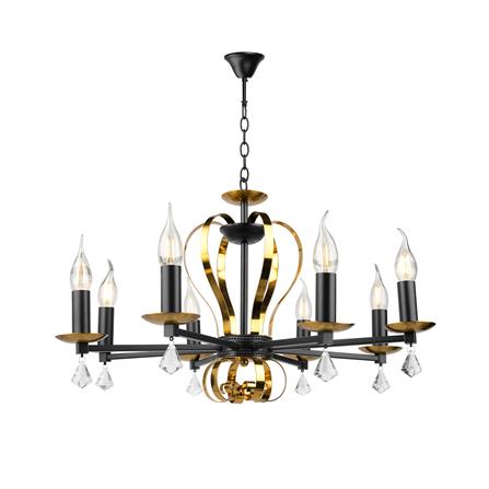 ไฟช่อ LUMAX 01-03129 สีดำ/ทอง 8 หัว