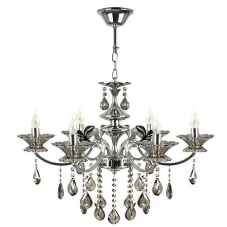 ไฟช่อ LUMAX PSC50-096 สีดำ/เงิน 6 หัว