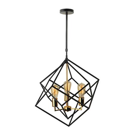 ไฟช่อ L&amp;E 01-02578 3 หัว สีดำ/ทอง