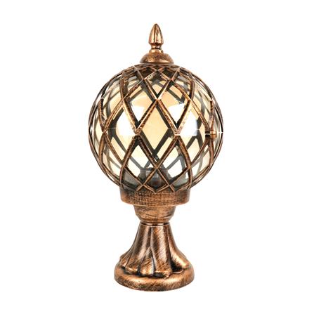 ไฟหัวเสา 2051F(M) CARINI อลูมิเนียม/แก้ว CLASSIC ทองรมดำ