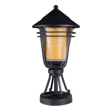 ไฟหัวเสา L&amp;E 36-01726 เหล็ก/แก้ว COUNTRY สีดำ