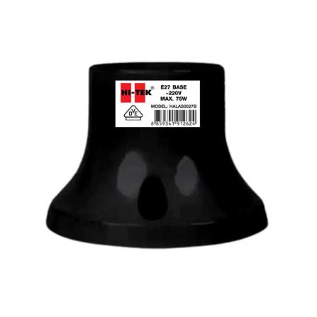 ขั้วหลอดแป้นตรง HI-TEK E27 VDE สีดำ