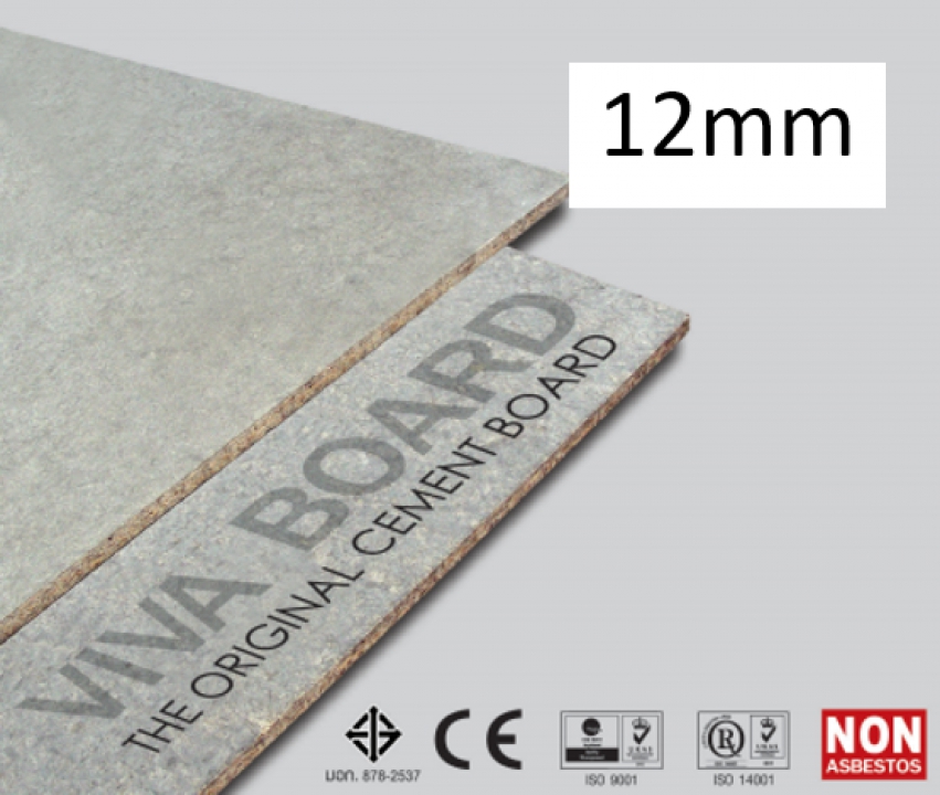 VIVA วีว่าบอร์ด ไม้อัดซิเมนต์ ขนาด 12 mm Viva ขอบเรียบ