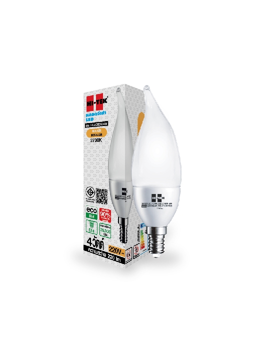 HI-TEK หลอดจำปา LED อีโค่ เปลวเทียน E14 แสงนวล