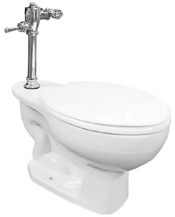 สุขภัณฑ์นั่งราบแบบใช้ฟลัช ชนิดท่อลงพื้น พร้อมฝารองนั่ง สีขาว (ไม่รวมฟลัชวาล์ว)