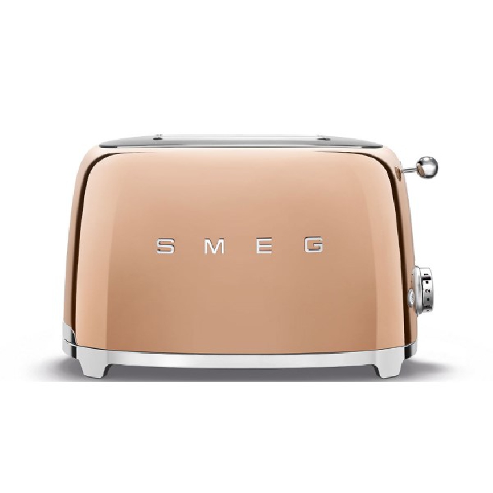 SMEG เครื่องปิ้งขนมปัง 2×2 ดีไซน์ 50’s Style สีโรสโกลด์ รุ่น TSF01RGEU