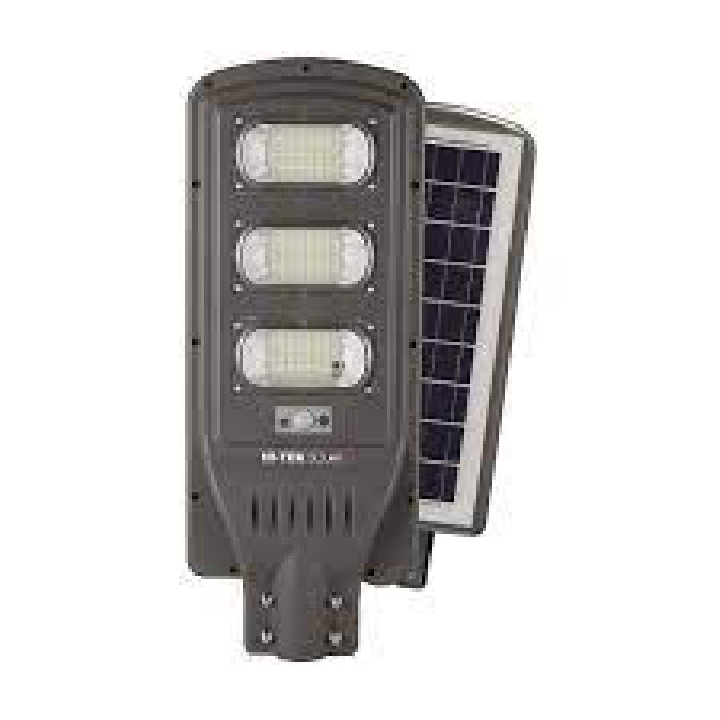 โคมไฟถนนโซลาร์เซลล์พร้อมขาจับ LED 100W DL HI-TEK รุ่น HFSS00100D 100W DL สีเทา