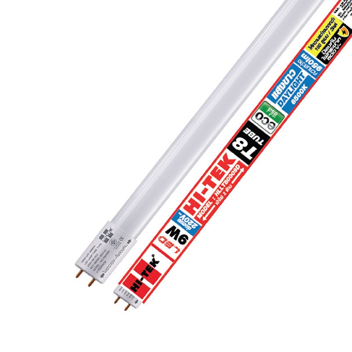 HI-TEK หลอด LEDT8 18W 1800 lm แบบเข้าไฟ 2 ด้าน แสงขาว