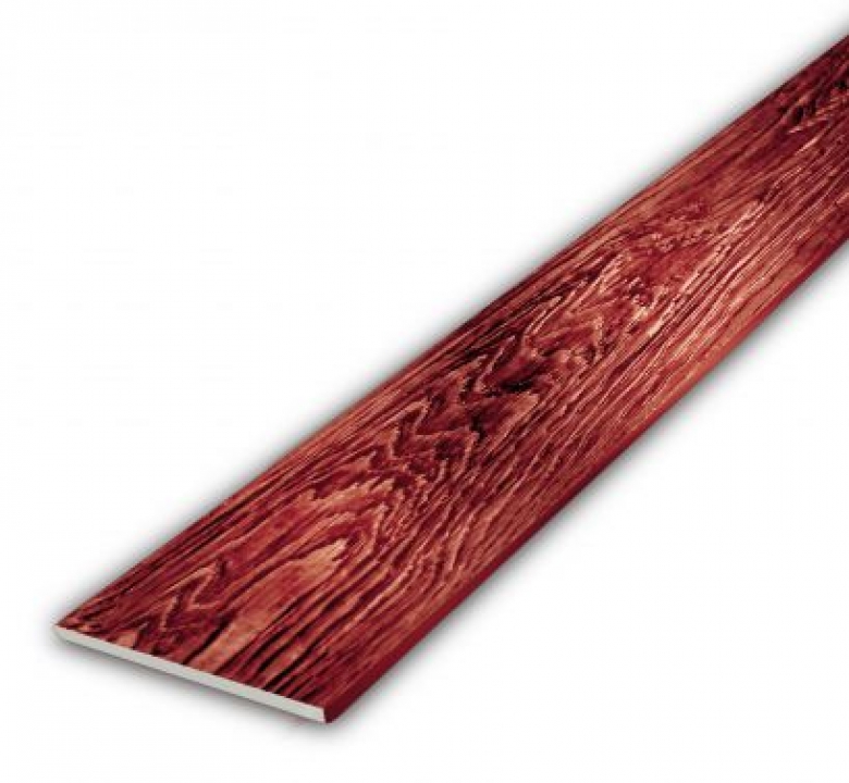 ไม้ฝา ตราเฌอร่า รุ่นขอบตรง ลายสัก สีพะยูงแดง ชายน์ไลท์ Shera