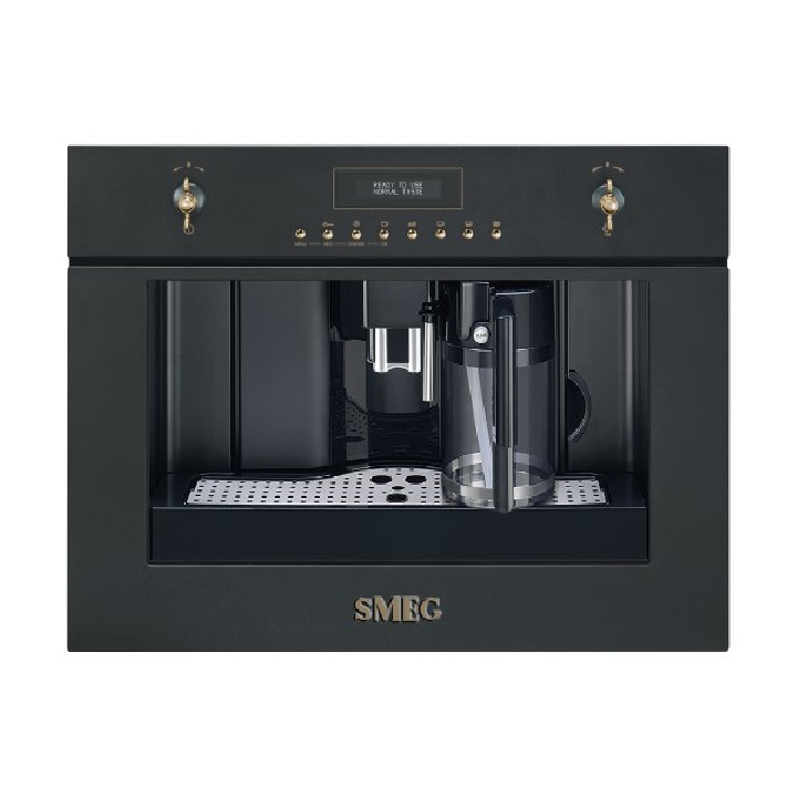 SMEG เครื่องชงกาแฟอัตโนมัติ ชนิดติดตั้งในเฟอร์นิเจอร์ ดีไซน์ Colonial สีแอนทราไซต์ รุ่น CMS8451A