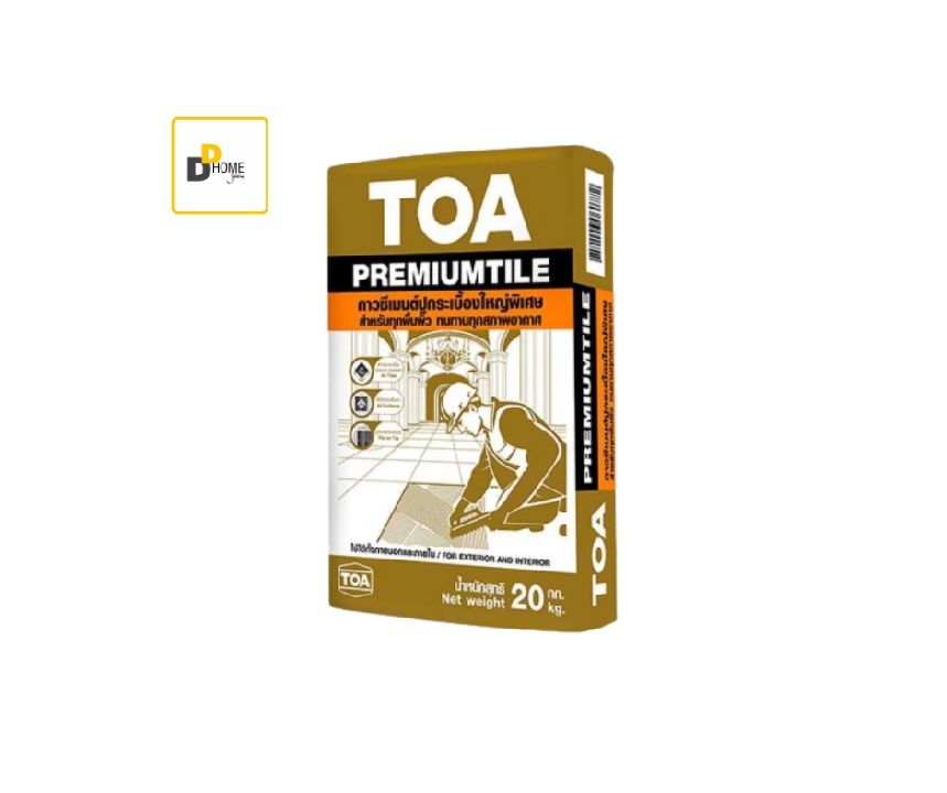 ปูนกาวทีโอเอ พรีเมียมไทล์ TOA PremiumTile ถุง 20กก. สำหรับปูกระเบื้องใหญ่พิเศษ