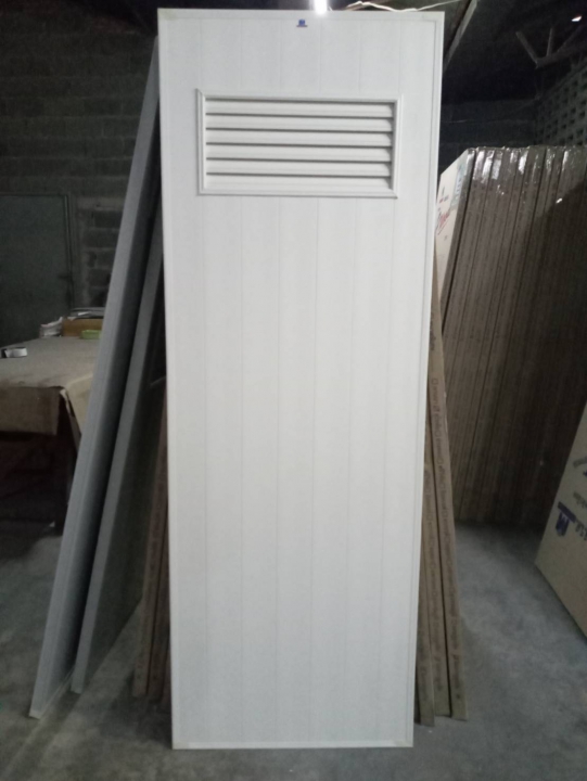 ประตูPVC Metro-Tech รุ่นTiger TD14 แบบบานเกล็ด1-4บาน สีครีม , สีเทา 80*180