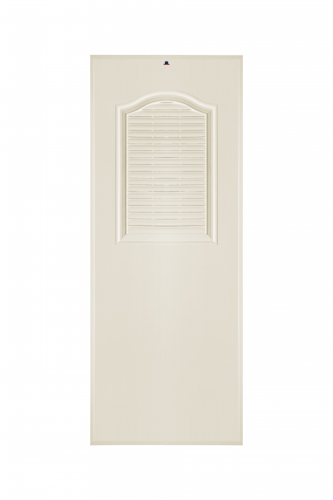 ประตูPVC Metro-tech รุ่นAsia หนา 1.5 นิ้ว แบบบานเกล็ด 1-2 บาน สีครีม , สีเทา 70*180