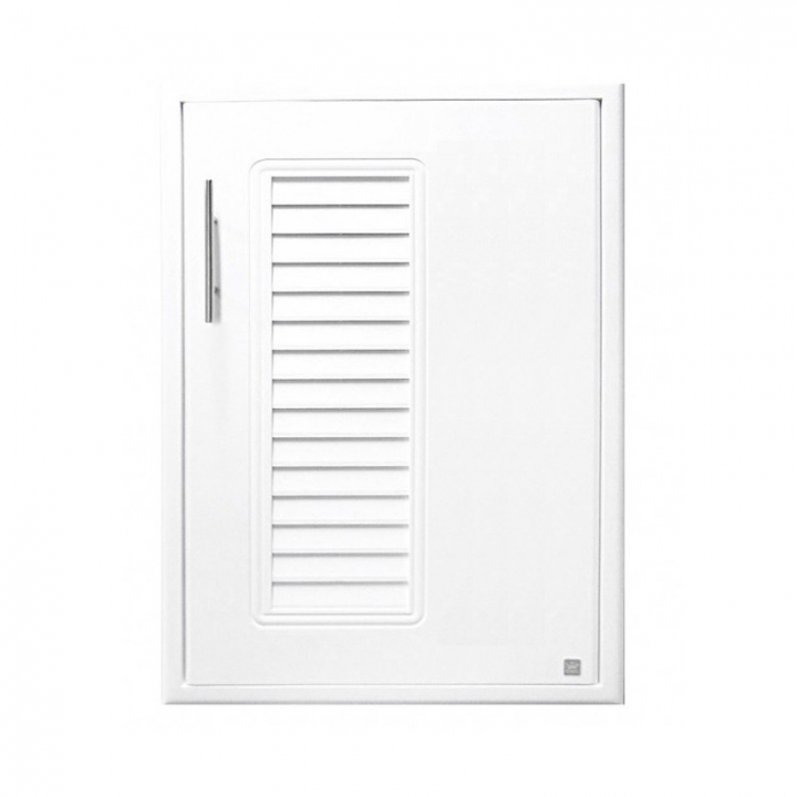 บานซิงค์เดี่ยว L-17 (46x66 cm) เกล็ดช่องลม Lion สีขาว