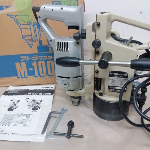 R (สินค้ายังไม่ได้ใช้) Nitto Kohki Atlas Master M-100D เครื่องเจาะแม่เหล็กแบบพกพาเครื่องมือไฟฟ้าการเจาะ Hand tool 100V