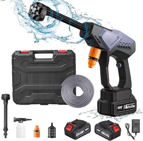 เครื่องฉีดน้ำแรงดันสูงไร้สาย 1080PSI เครื่องซักผ้าไฟฟ้าไร้สายแบบพกพาแบตเตอรี่ดำเนินการเครื่องฉีดน้ำแรงดันสูง 6 in 1 หัวฉีดปืนฉีดน้ำแรงดันสูงสำหรับรถยนต์บ้าน
