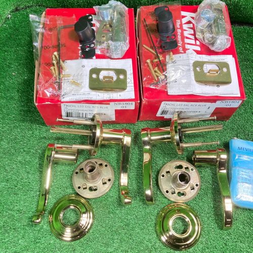 Takumi Kiyoshi.J686 ชุดด่วน/KWIKSET Commonwealth 720CHL ล็อคเปล่าเหมาะสำหรับประตูหนา 35-45มม. สำหรับมือซ้ายและขวาสีทองเหลืองขัดเงาชุด ​​2 ชุด