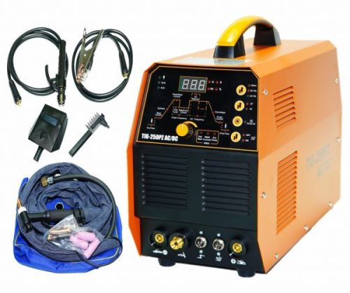 เครื่องเชื่อม TIG อินเวอร์เตอร์ AC/DC TIG250PZ AC/DC ดิจิตอลเต็มรูปแบบ! ประสิทธิภาพสูง/ฟังก์ชันการทำงานสูงการเชื่อมแบบพัลส์เฟสเดียว 100V/200V ทั่วไปมีเหล็กสแตนเลสและอลูมิเนียมให้เลือก