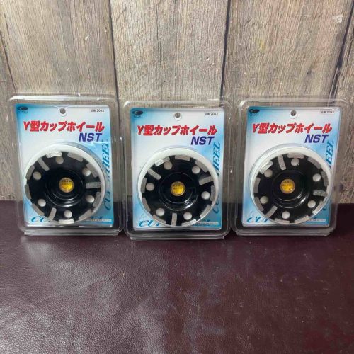(ไม่ได้ใช้ (จัดแสดงในร้าน)) Kure Seisakusho DIAMOND TOOLS ล้อถ้วยแบบ Y NST 2063 ชุด 3 ชิ้น (ร้าน Higashi Yamato)
