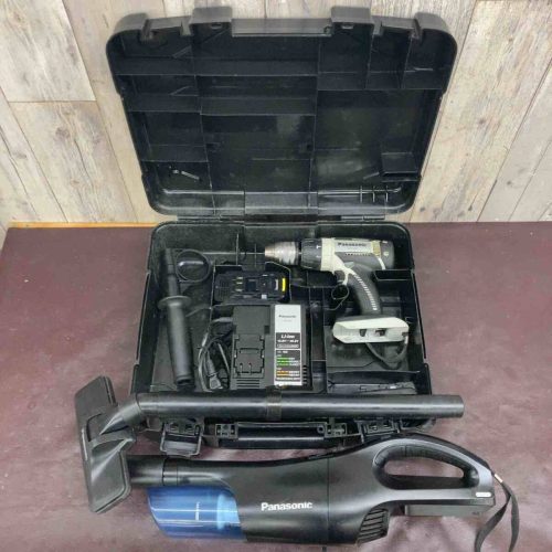 (มือสอง) Panasonic สว่านกระแทกไร้สาย EZ7950LJ2S-H เครื่องทำความสะอาดไร้สาย EZ37A5 2 เครื่อง (ร้าน Higashi Yamato)