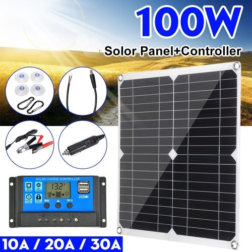 คุณภาพสูง 100W Dual 12V 5V USB Controller แบตเตอรี่กันน้ำ Poly รถ Yacht RV แบตเตอรี่เครื่องชาร์จพลังงานแสงอาทิตย์พร้อม 40A