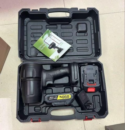 เครื่องเป่าลมคุณภาพสูงเครื่องล้างรถเครื่องเป่าลมเป่าลม Jet Blower พัดลมไอพ่นเทอร์โบ 65 เมตร/วินาทีการหมุนด้วยความเร็วสูงสุดทรงพลัง 800 วัตต์รวมแบตเตอรี่ 2 1190