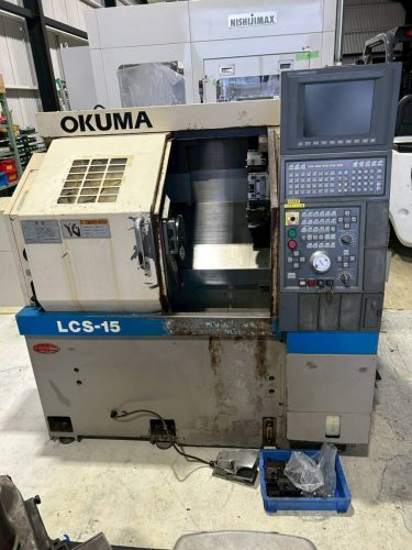 OKUMA LCS-15 เครื่องกลึง NC ผลิตในปี 1997 OSP700L พร้อม touch setter เครื่องกลึงเครื่องกลึงหัวจับ 8 นิ้ว