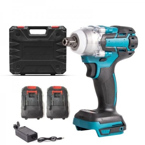 Impact Driver ประแจผลกระทบแบบชาร์จไฟได้ยางเปลี่ยน 370N มอเตอร์ไร้แปรงถ่านไร้สายแบตเตอรี่ชุด 2 18 V Makita Compatible