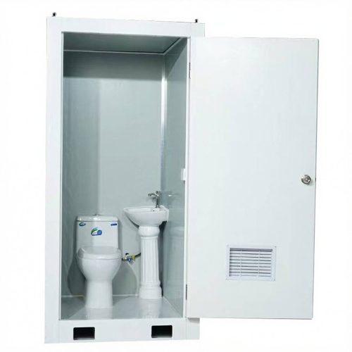 ห้องอาบน้ำ W1100 x D1300 x H2250mm ห้องน้ำชั่วคราวห้องน้ำเรียบง่ายพร้อมอ่างล้างหน้าดีไซน์กันน้ำและเก็บเสียงแบบถอดได้สำหรับสถานที่ก่อสร้างเหตุการณ์และภัยพิบัติ