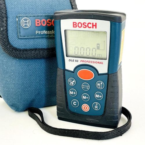 BOSCH DLE50 มิเตอร์เลเซอร์ดิจิตอลระดับมืออาชีพเครื่องวัดระยะเลเซอร์ 50 ม. 0.05-50ม. พร้อมกล่องเครื่องมือวัด (ยืนยันการทำงานแล้ว) R8YC421
