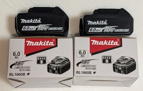 Makita แบตเตอรี่ลิเธียมไอออน BL1860B 18V ชุด 2 อันใหม่