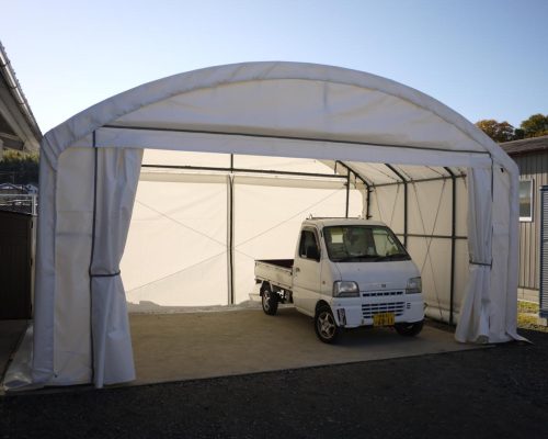 SHELLDOME แนวตั้ง 6x4 [เต็นท์โดมเชลล์โกดังอู่ซ่อมท่อรถแทรกเตอร์อุปกรณ์การเกษตรชั่วคราว]