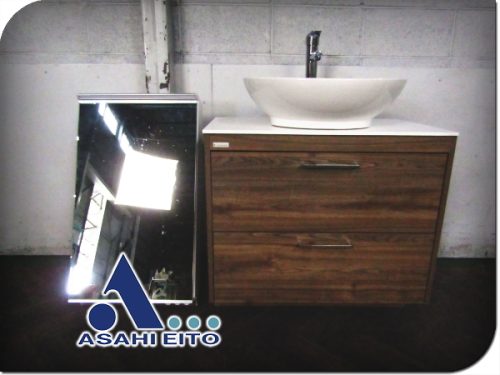 ของตั้งโชว์รายการที่ยังไม่ได้ใช้ ASAHI EITO AURA W75 กระจกหน้าเดียว/ตู้กระจกโต๊ะเครื่องแป้งห้องน้ำ 260,000 ymm4674k
