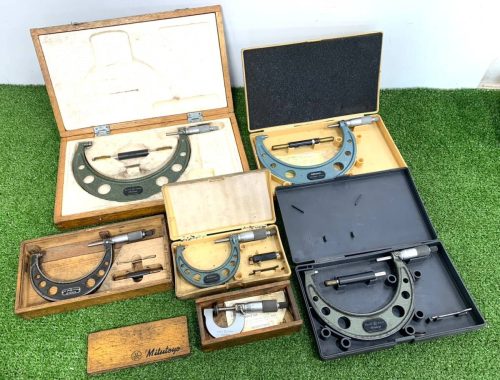static) 6 รายการขายเป็นกลุ่ม Mitsutoyo/Mitsutoyo Micrometer 103-139 OM-75/103-141A OM-125 etc. ใบเสร็จรับเงิน OK t722-3