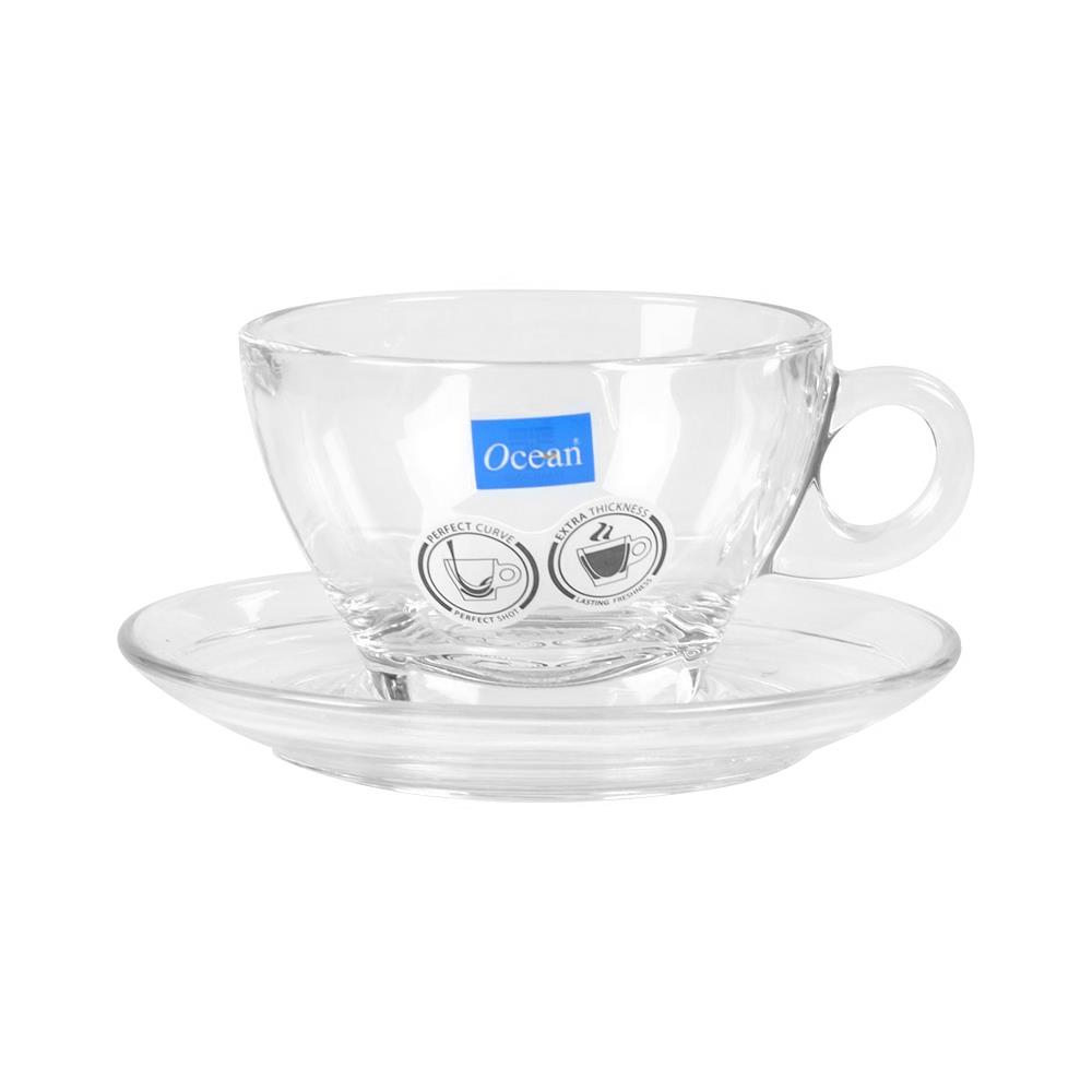 ชุดถ้วยกาแฟแก้ว 250ml OCEAN GLASS CAFFE LATTE
