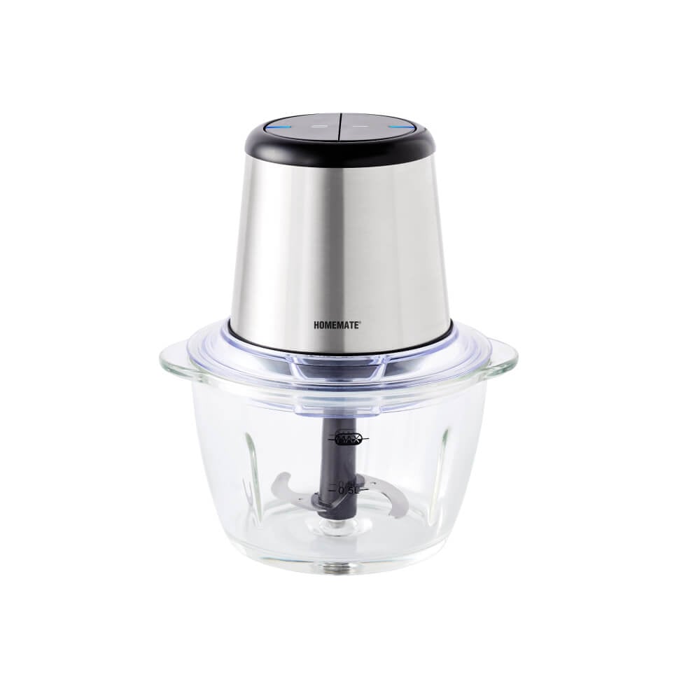 เครื่องสับอาหารอเนกประสงค์ HOMEMATE (HOM-211101) 1.2 ลิตร สีเงิน-ดำ