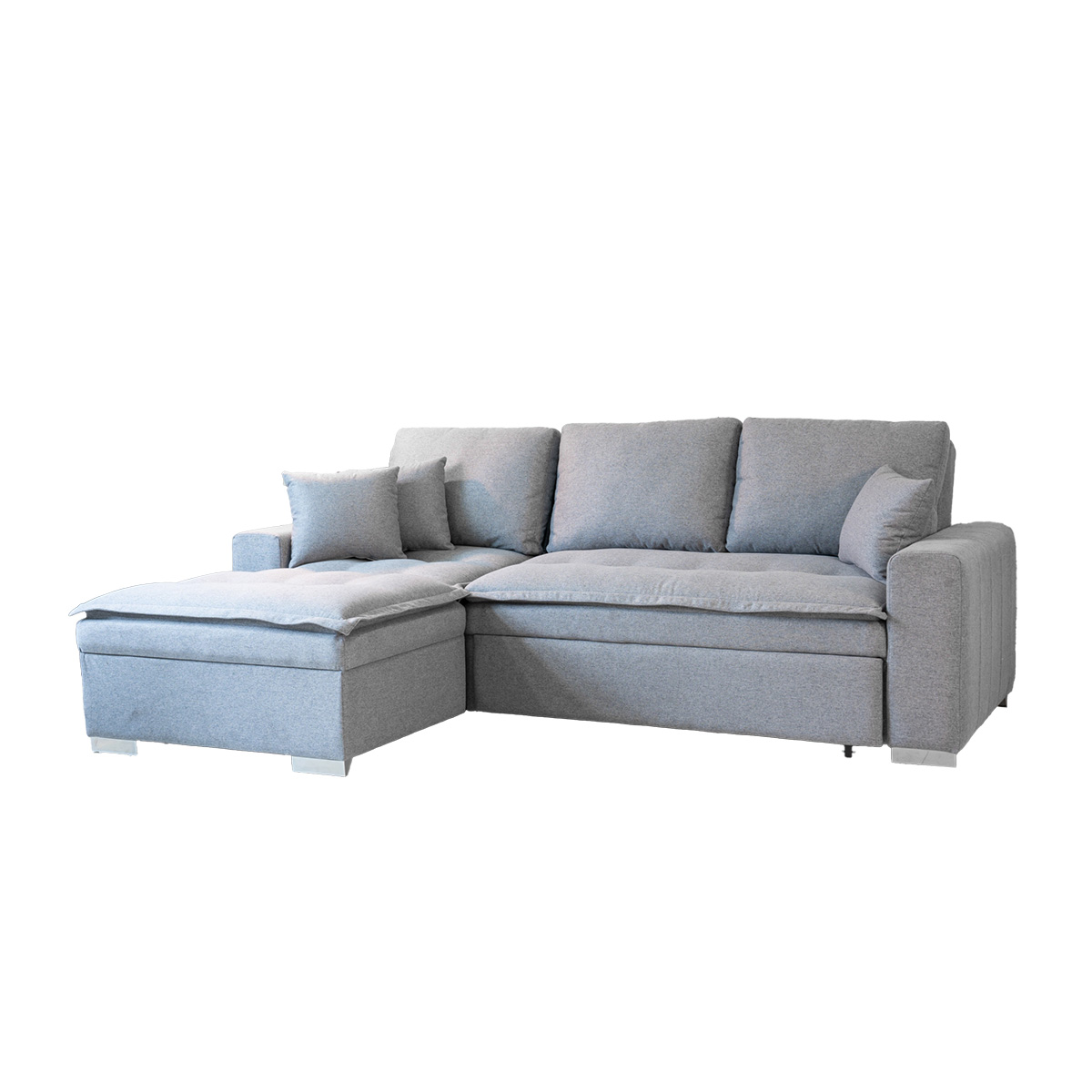 DECOS โซฟาผ้า L-SHAPE R รุ่น CANNA สีเทาอ่อน