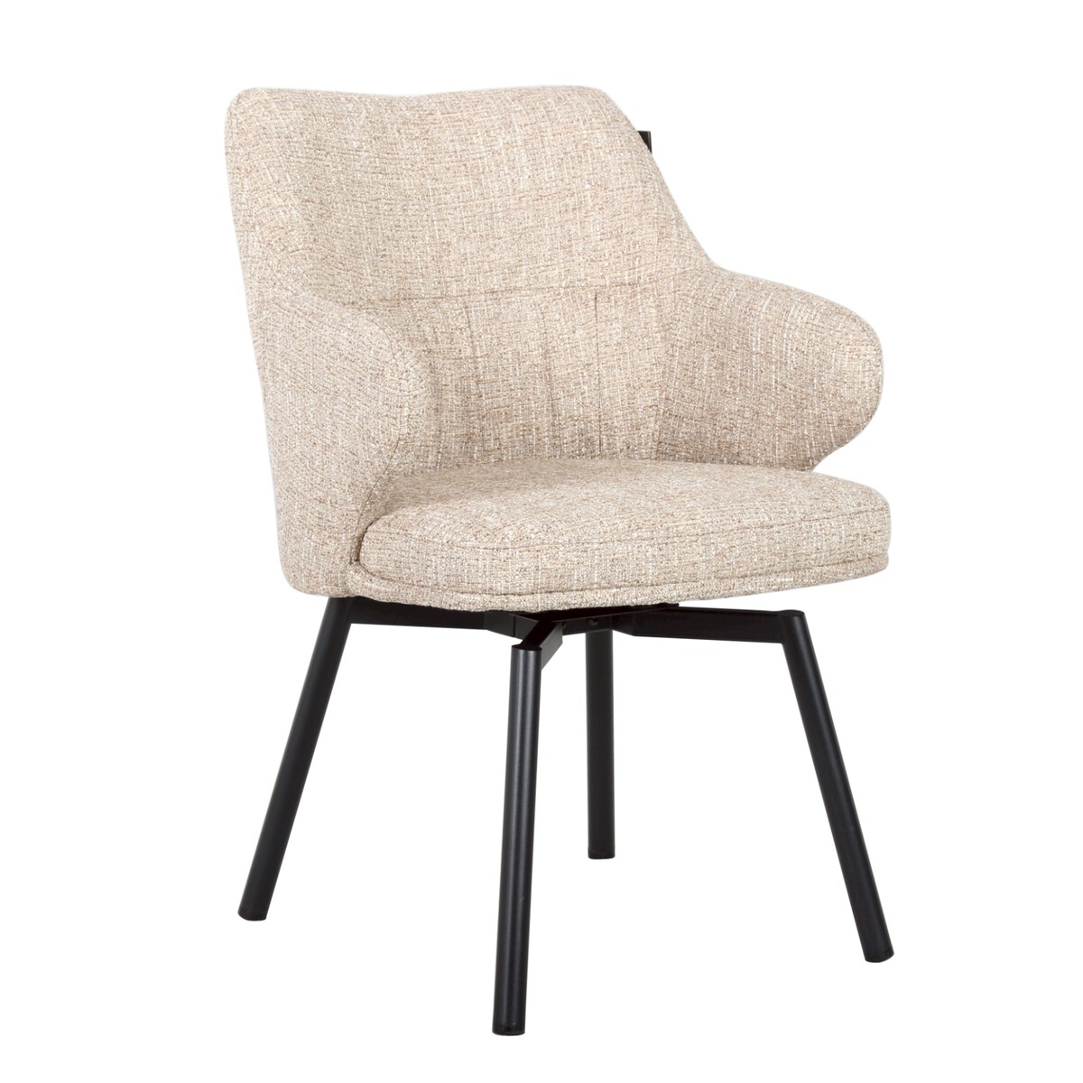 DECOS เก้าอี้ทานอาหารผ้า รุ่น TRACEE สีน้ำตาลอ่อน