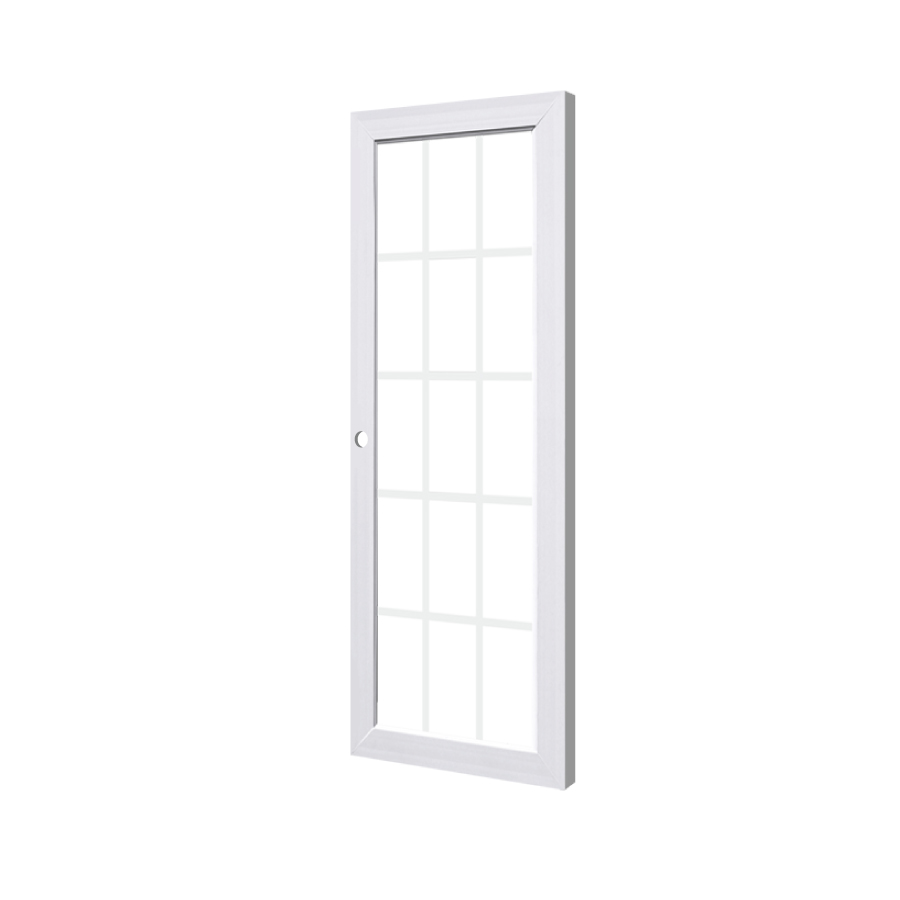 ECODOOR ประตู UPVC พร้อมกระจก 80x200 ซม. รุ่น 15LIGHT-WG สีขาว (เจาะ)