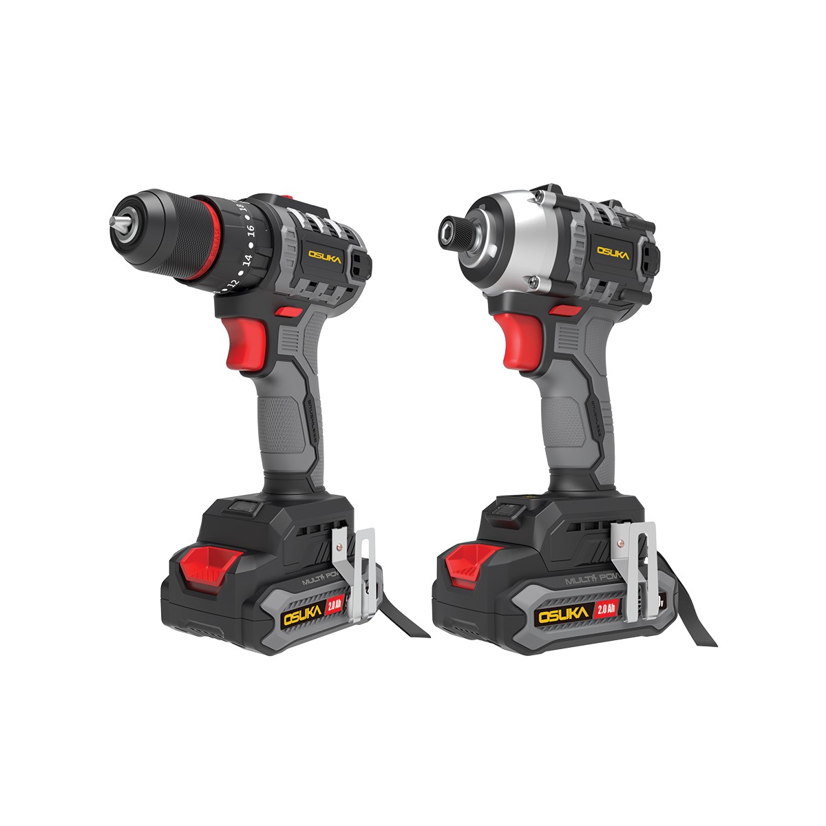 OSUKA ชุดสว่านไขควงกระแทก 20 โวลต์ รุ่น OCK152-D2 สีดำ
