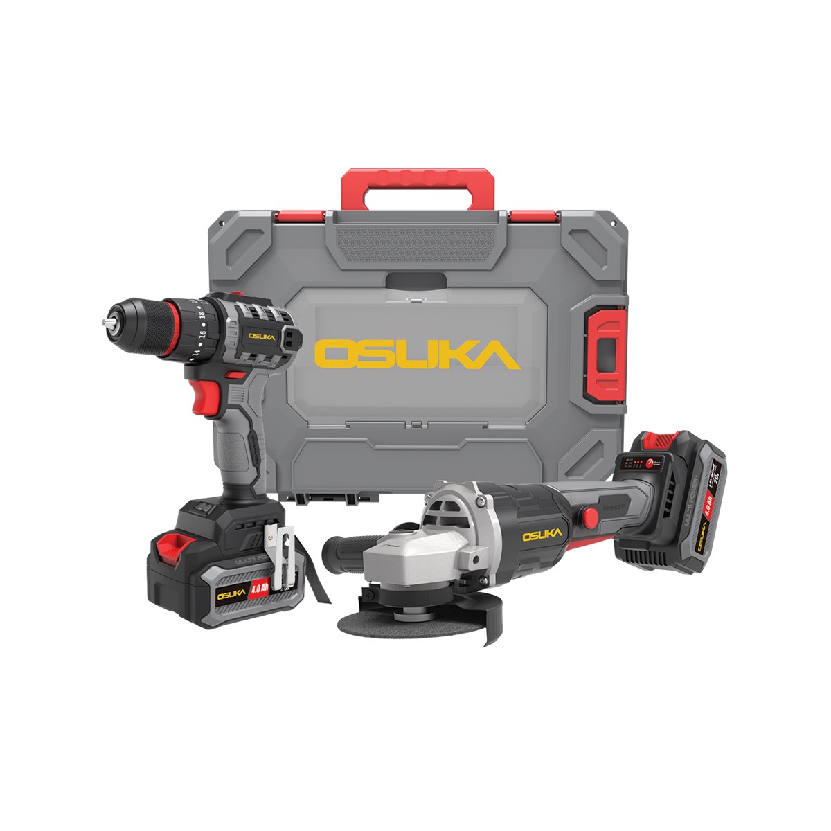 OSUKA ชุดสว่านพร้อมหินเจียรไร้สาย 20 โวลต์ รุ่น OCK151-M2 สีดำ