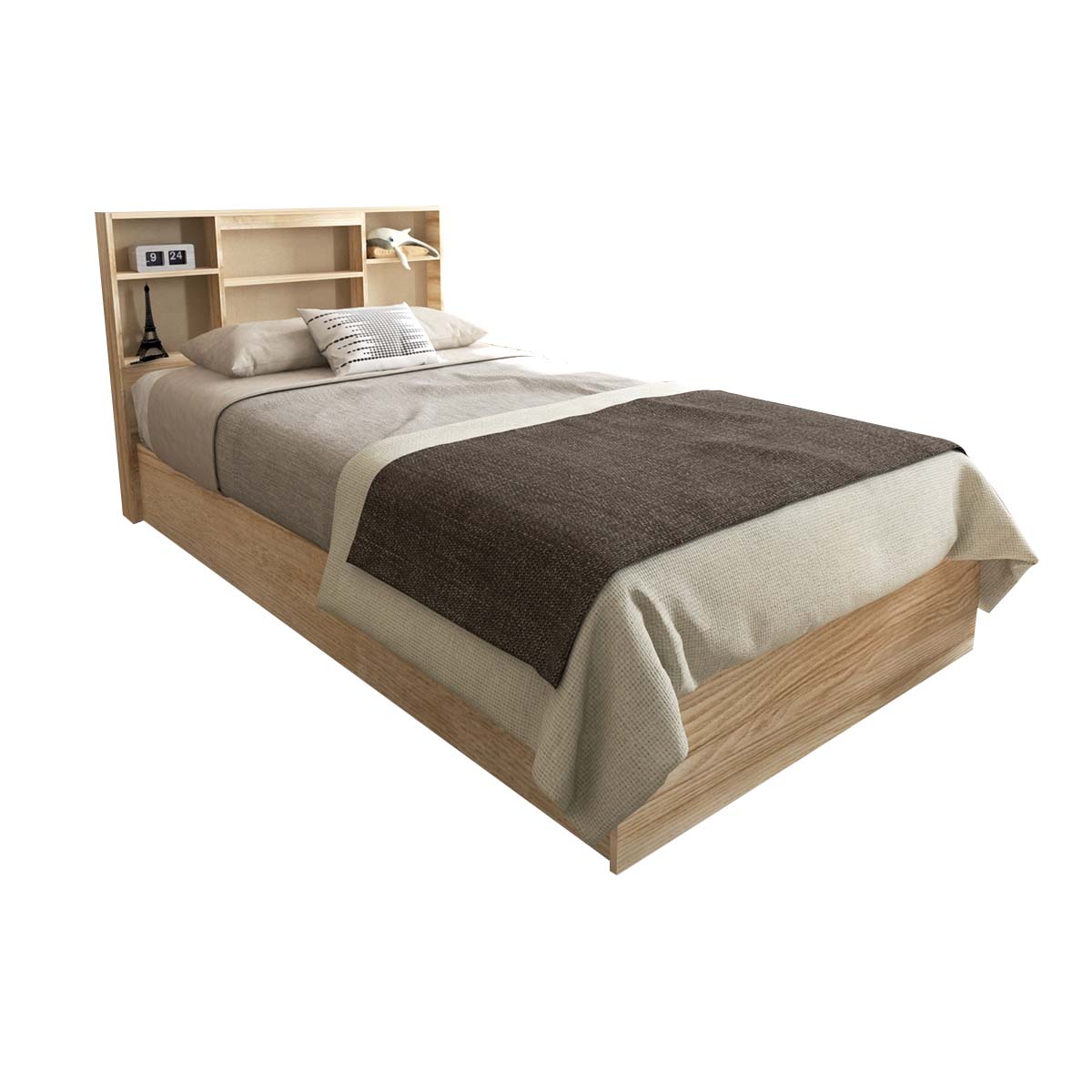 DECOS เตียงนอน 3.5 ฟุต รุ่น BR-24 FREYA สีน้ำตาล