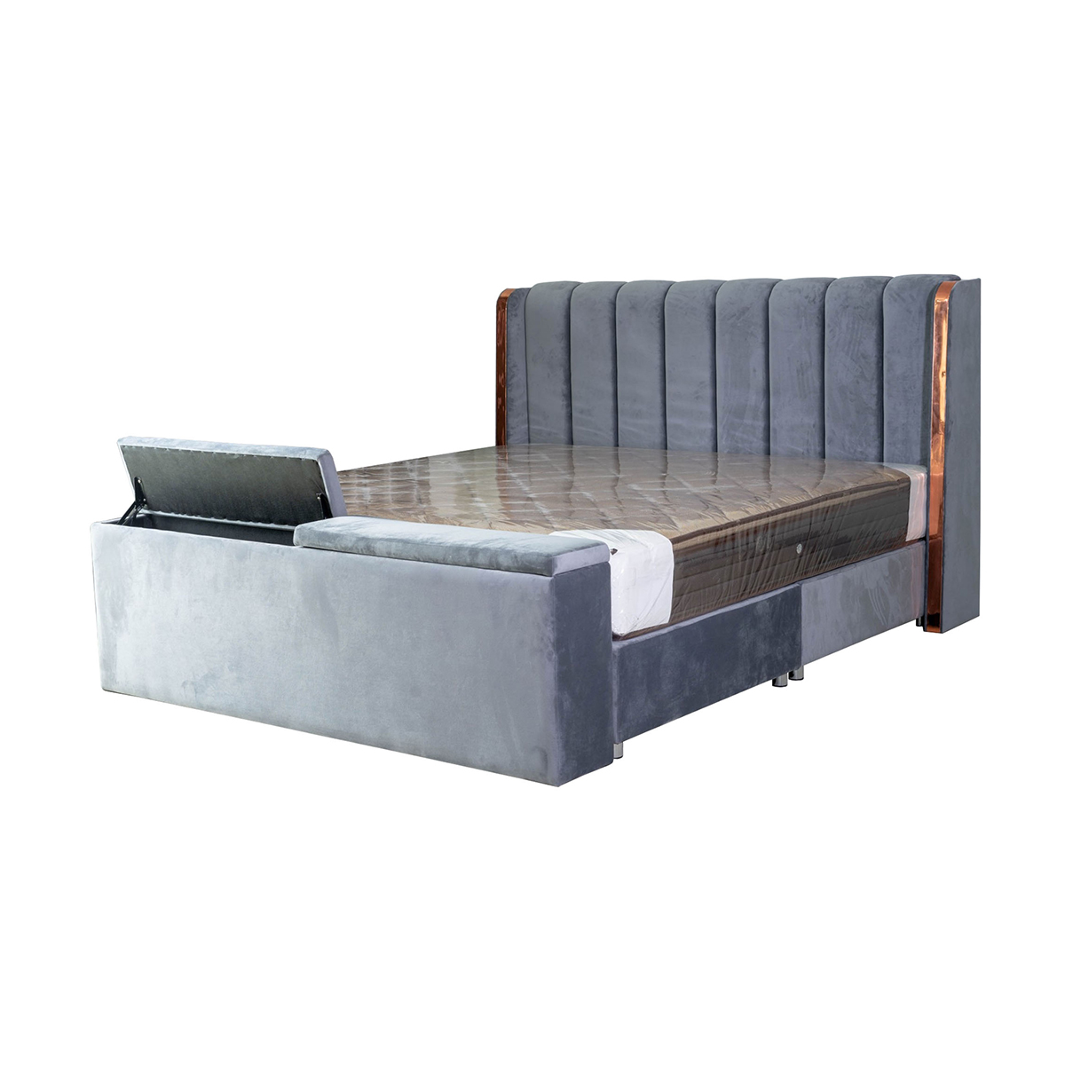 DECOS เตียงผ้า 6 ฟุต รุ่น MD-010 สีเทา