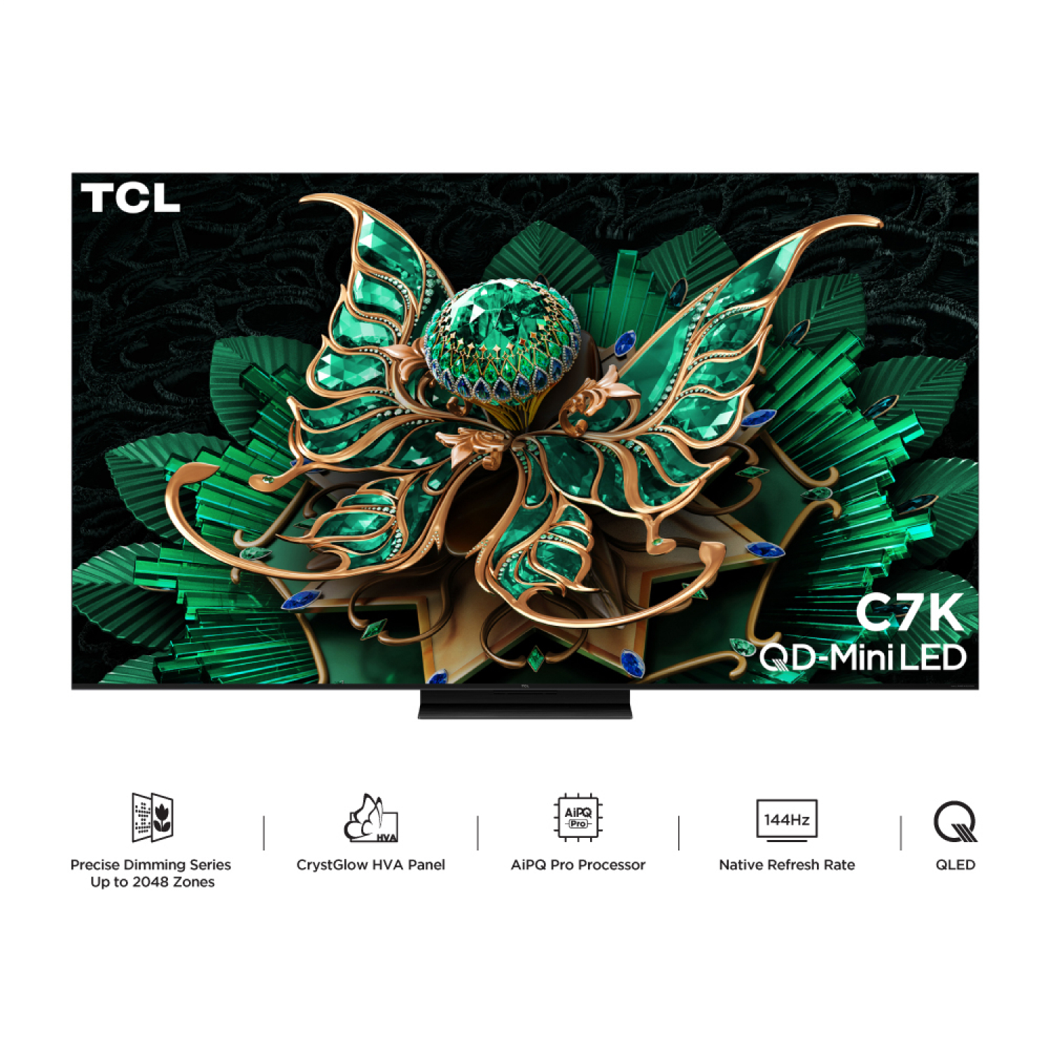 TCL โทรทัศน์ QD mini LED 4K TV ขนาด 65 นิ้ว รุ่น 65C7K สีดำ