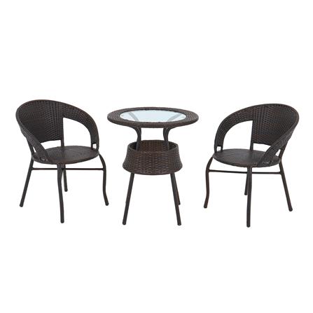 ชุดสนามหวายเทียม 2 ที่นั่ง ME LIVING RATTAN สีน้ำตาล