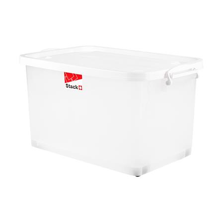 กล่องเก็บของ มีล้อ ฝาล็อก STACKO 2009 70.5 ลิตร สีขาว