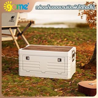 GOME กล่องเก็บของบานเปิดพับได้ท็อปไม้ Campo 2030-1M ขนาด 35x53x29 ซม. สีขาว
