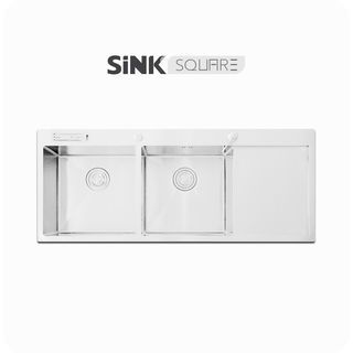 DYNAHOME อ่างล้างจาน2หลุม1ที่พักแบบฝัง DH12050 DTS