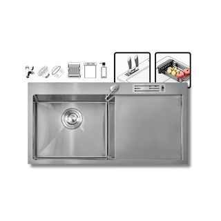 DYNAHOME อ่างล้างจาน 1 หลุมมีที่พัก DH-1050-SBDT