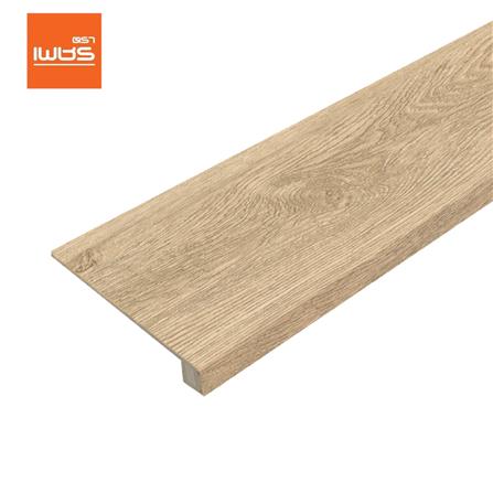 ไม้บันได SPC ตัวจบชานพัก ตราเพชร 15x120x2.2 ซม. สีเบจ